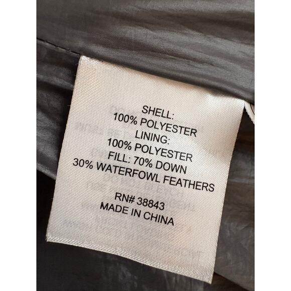 Tahari Coat Womens S Duck Down Long Zip Front Chocolate Brown Puffer Hooded - Picture 5 of 6